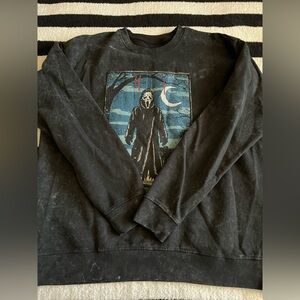 mens ghost face graphic crewneck